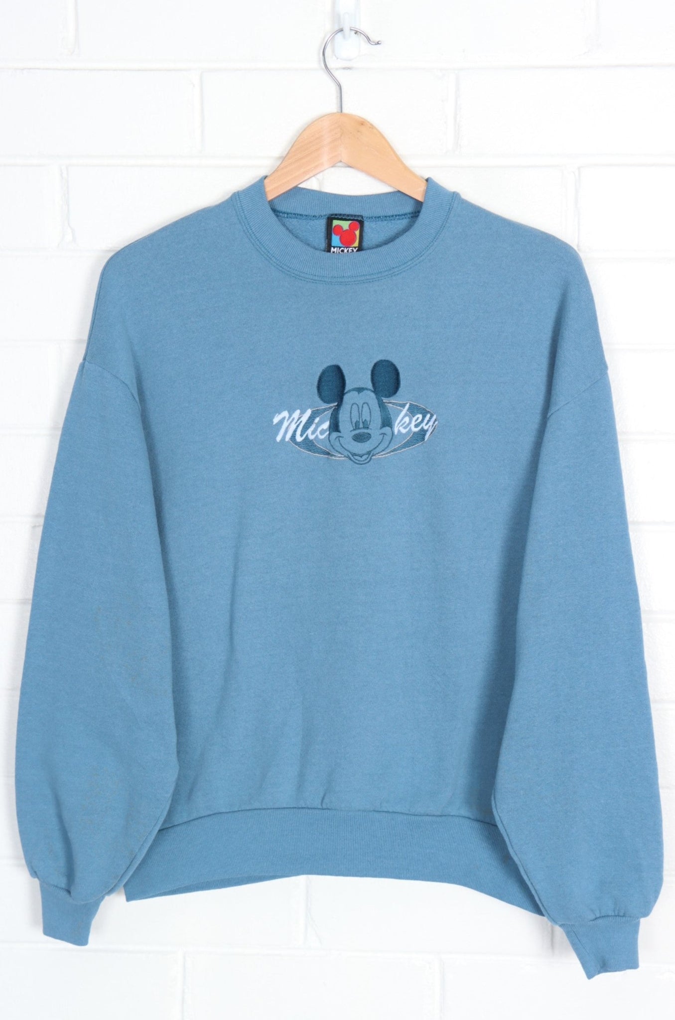 DISNEY Mickey Mouse Centre Logo Embroidered Blue Sweatshirt XL Vintage Sole Melbourne