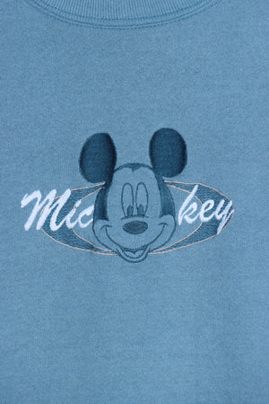 DISNEY Mickey Mouse Centre Logo Embroidered Blue Sweatshirt (XL)