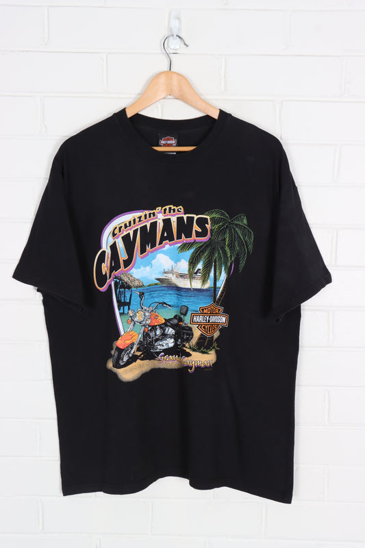 HARLEY DAVIDSON Caymans Pirate Front Back Tee USA Made (XL)
