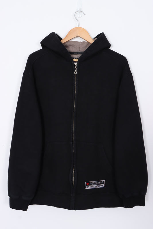 HARLEY DAVIDSON Embroidered Wolf Full Zip Oversized Hoodie (L-XL)