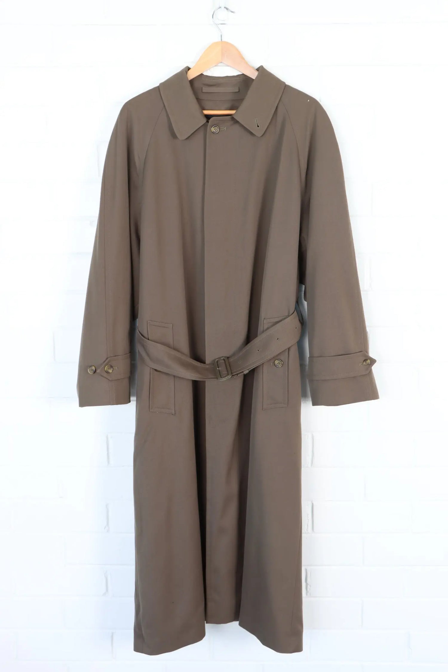 Vintage BURBERRY Bloomingdales Heavyweight Wool Lined Khaki Trench Coat (Men's 40) Vintage Sole Melbourne