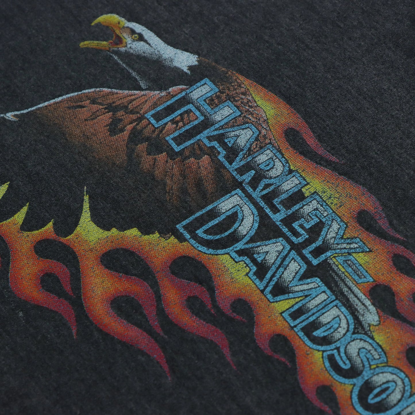 Vintage HARLEY DAVIDSON Eagle Flame 50/50 Single Stitch Motorcycle T-Shirt (XL)