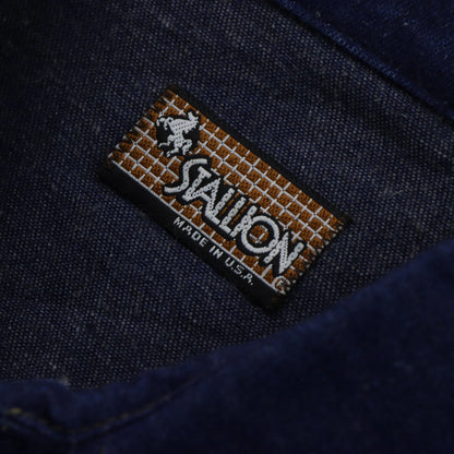 Vintage STALLION Western Pearl Snap Denim Button Up Long Sleeve Shirt (XXL)