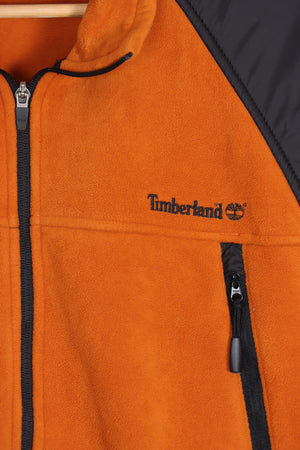 TIMBERLAND Burnt Orange & Black Panel Fleece Vest (XL)