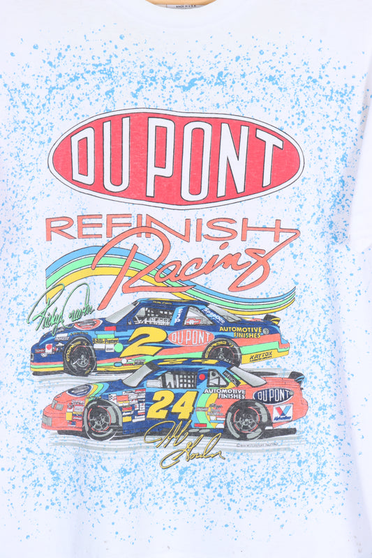 1994 Vintage NASCAR Refinish Racing DuPont Fluro Single Stitch T-Shirt (M-L)