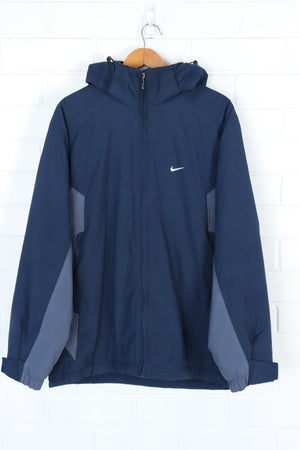 NIKE Embroidered Swoosh Two Tone Navy Full Zip Jacket (L-XL)