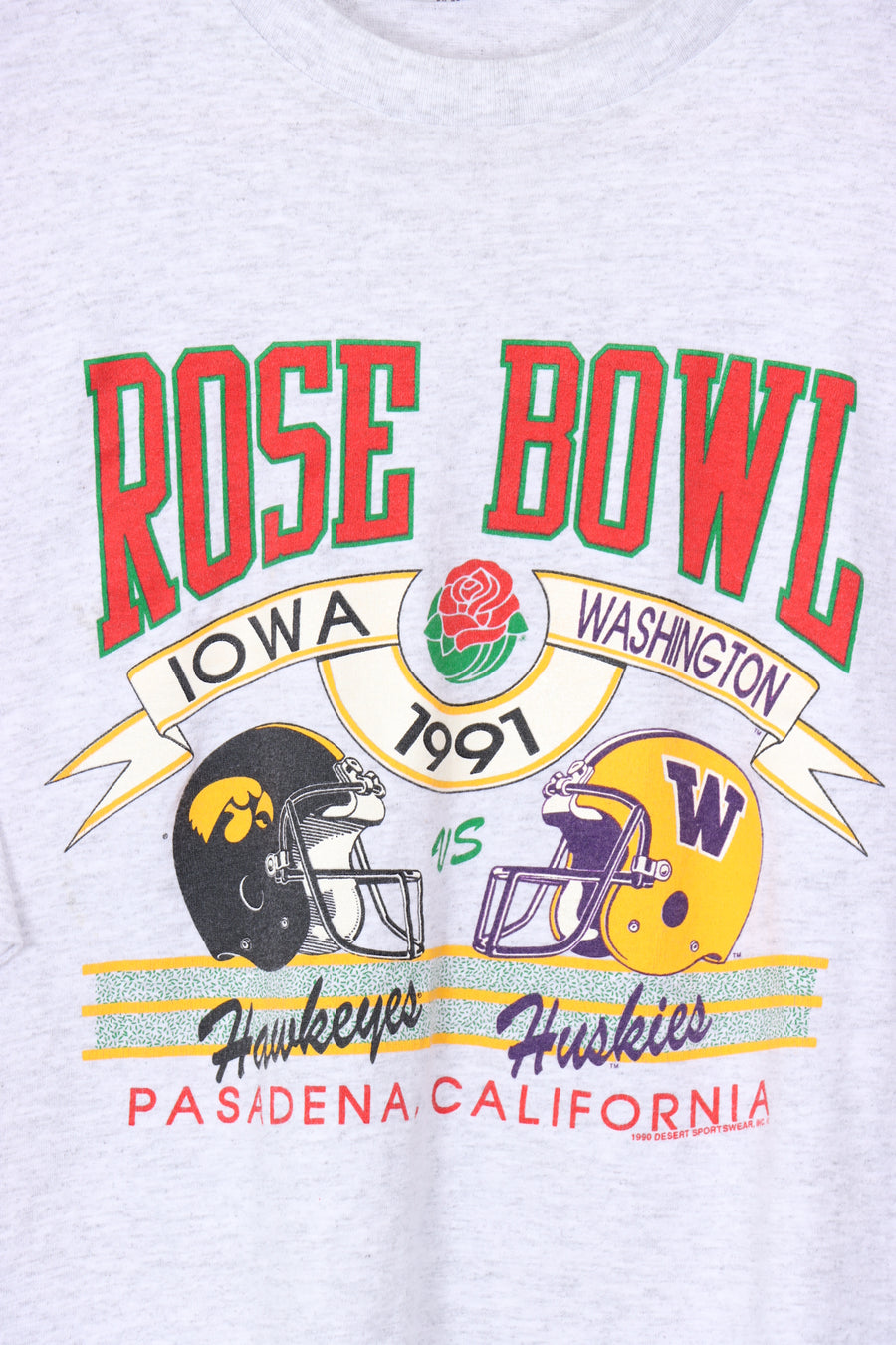 1990 Vintage NFL Rose Bowl Helmet USA Made Football Tee (L)