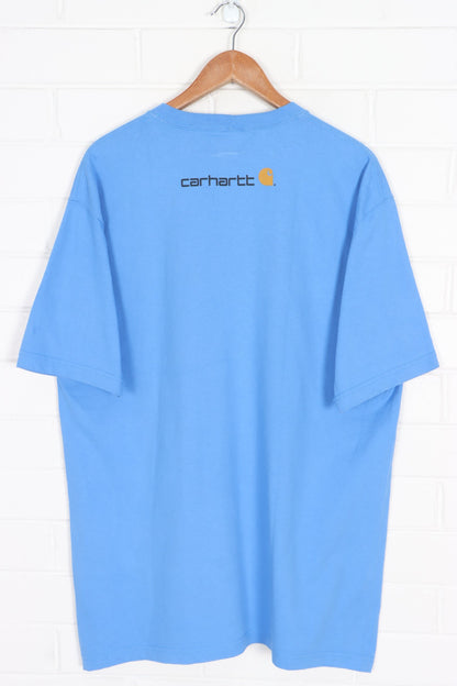 CARHARTT Big Logo Blue T-Shirt (L Tall )