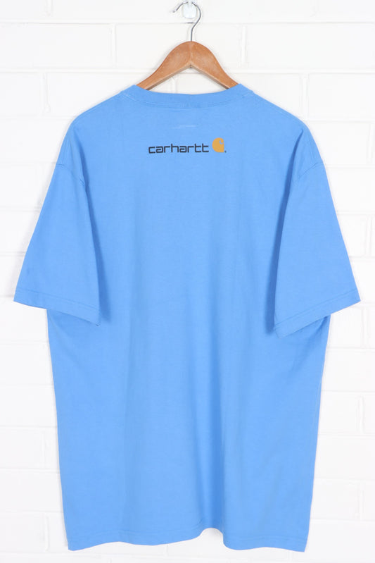 CARHARTT Big Logo Blue T-Shirt (L Tall )