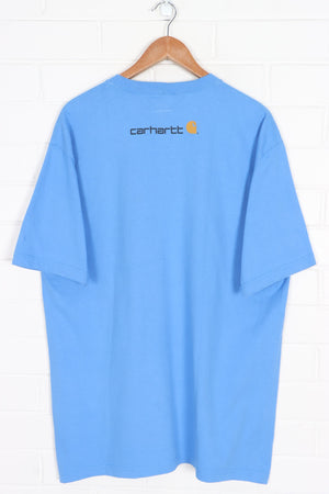 CARHARTT Big Logo Blue T-Shirt (L Tall )