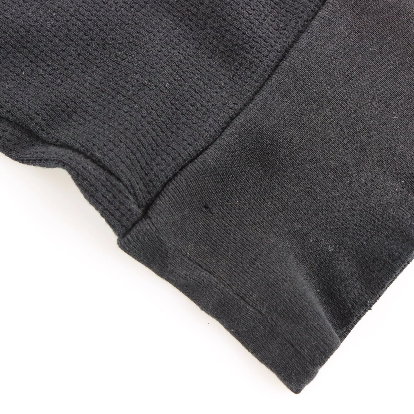FOX Big Logo Graphic Black Waffle Knit Vintage Long Sleeve Thermal Tee (XL TALL)