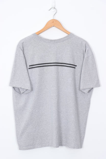 NIKE Grey & Black Embroidered Tee (XL)