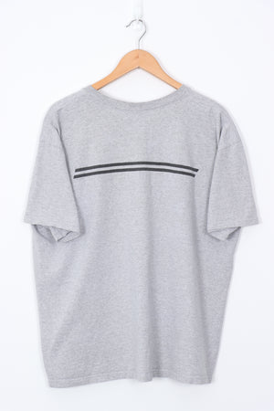 NIKE Grey & Black Embroidered Tee (XL)