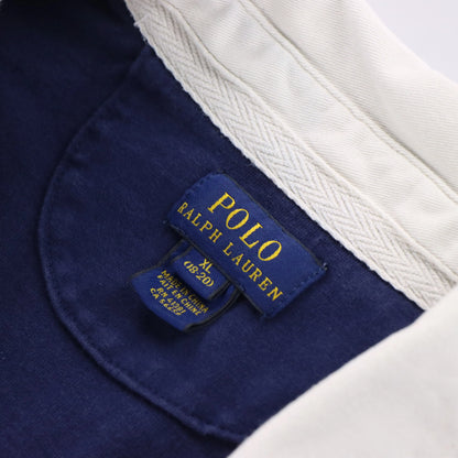 POLO RALPH LAUREN 90's USA 'Established 67' Navy Rugby Sweatshirt (XS-S)