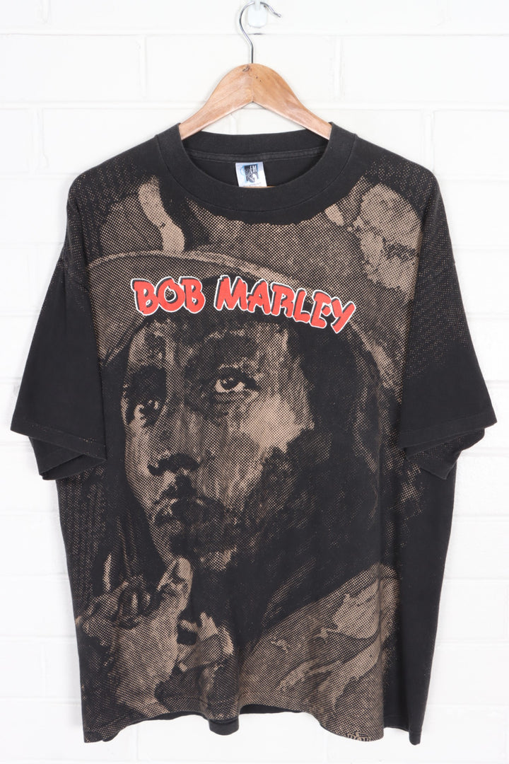 Bob Marley 'Rastaman Vibration' Front Back Single Stitch T-Shirt USA Made (XL)