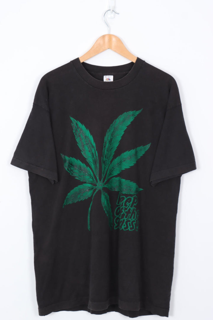 'Keep off the Grass!' Weed Marijuana Single Stitch Tee (XL)