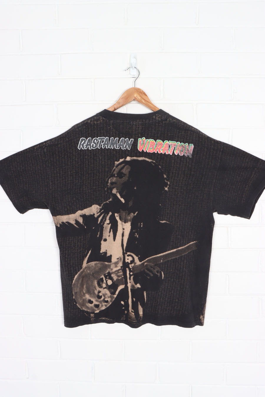 Bob Marley 'Rastaman Vibration' Front Back Single Stitch T-Shirt USA Made (XL)