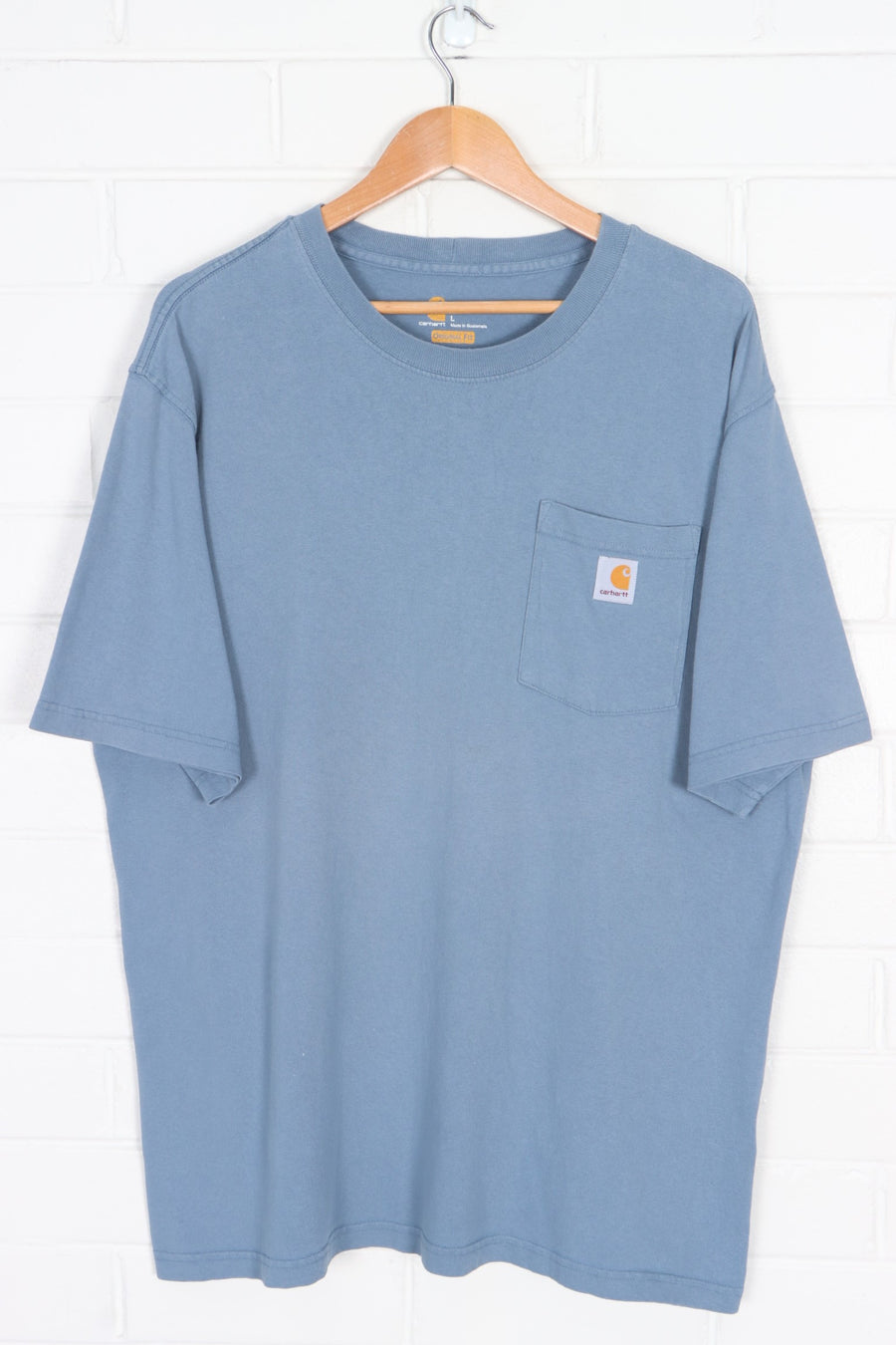 CARHARTT Muted Blue Casual Front Pocket T-Shirt (L-XL)