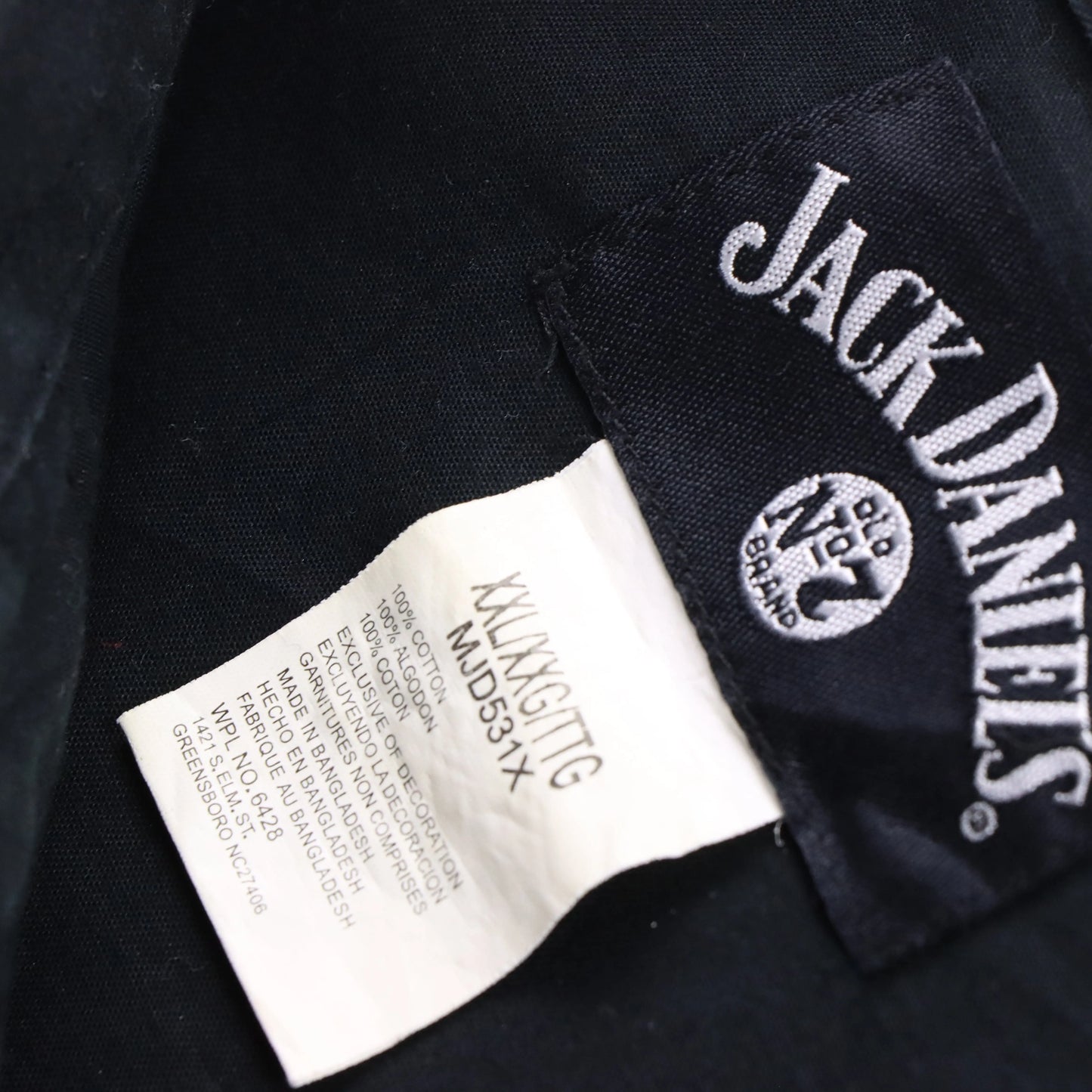 Vintage JACK DANIELS Western Snap Button  Black & White Long Sleeve Shirt (XXL)