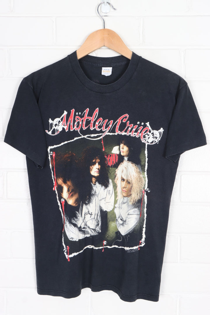 Motley Crue 1989 'Dr Feel Good' Tour Front Back T-Shirt USA Made (S-M)