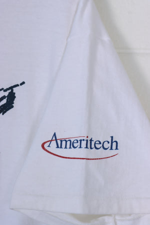 Golf Ameritech Red Grey & Navy Single Stitch USA Made Tee (L)