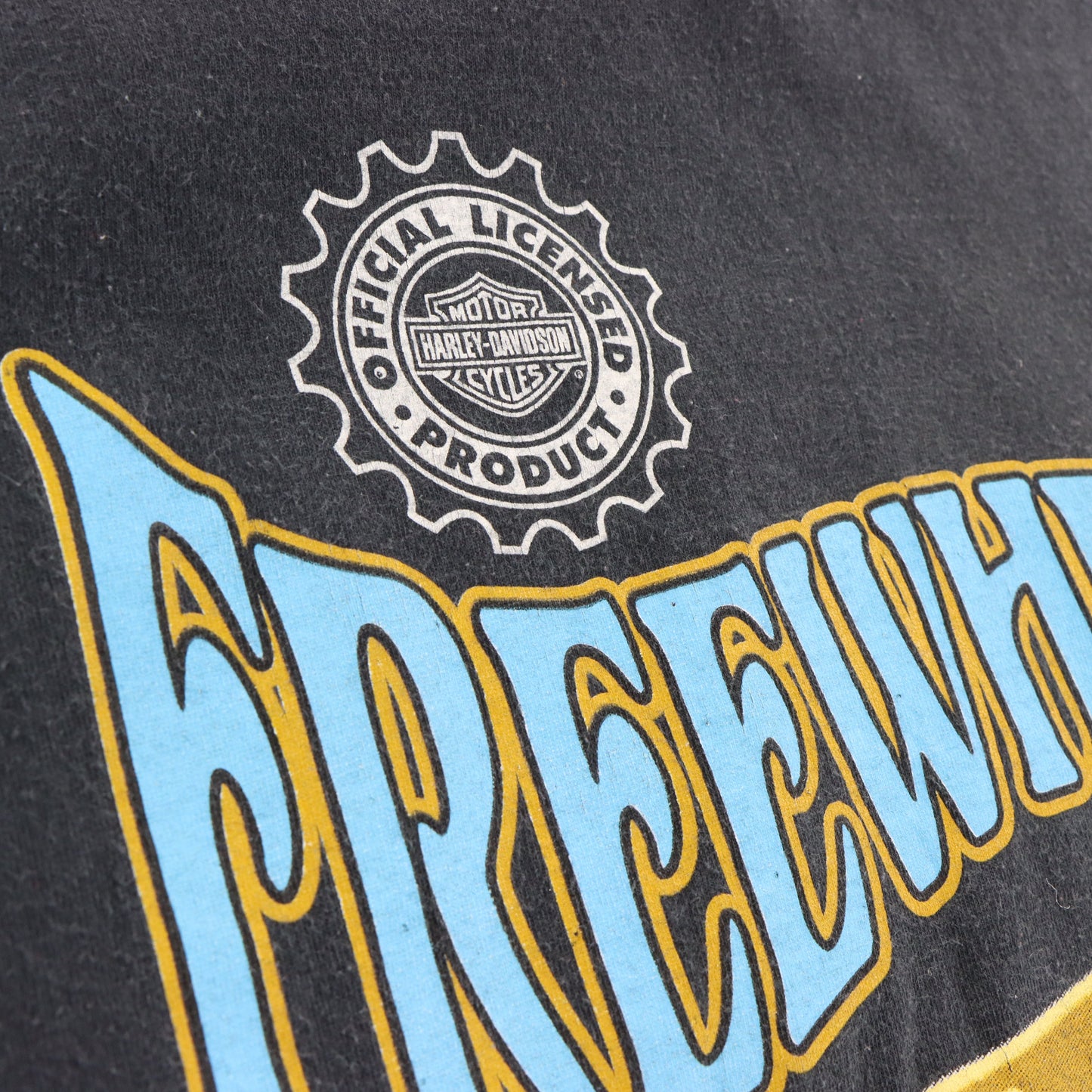Vintage 1996 HARLEY DAVIDSON "Freewheelin' Sportster 1200 Custom" USA Made Black T-Shirt (M) Vintage Sole Melbourne