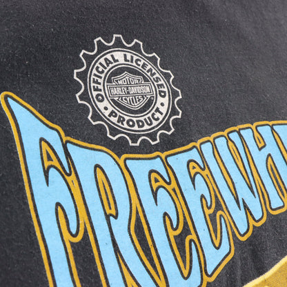 Vintage 1996 HARLEY DAVIDSON "Freewheelin' Sportster 1200 Custom" USA Made Black T-Shirt (M) Vintage Sole Melbourne