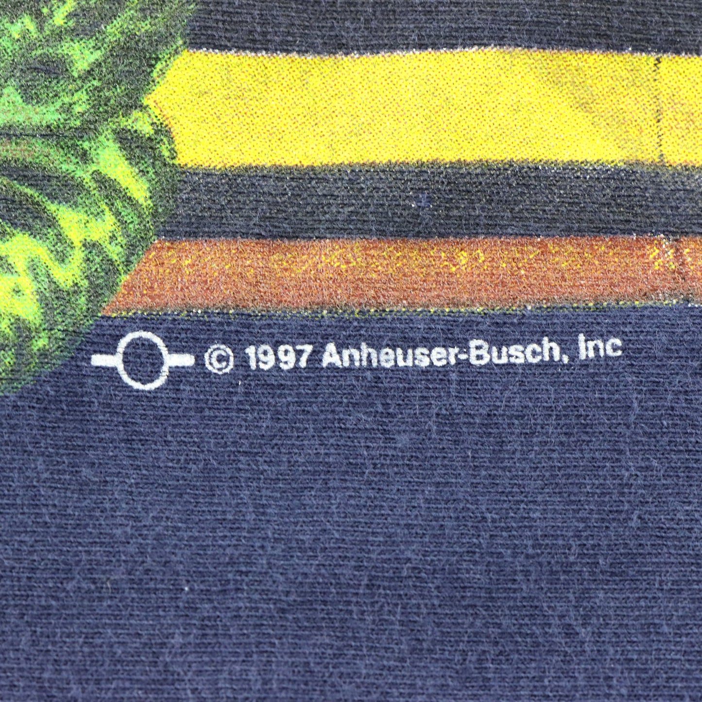 Vintage 1997 Budweiser Beer & Frogs "This Bud's For You!" Navy Single Stitch Tee USA Made (XL) Vintage Sole Melbourne