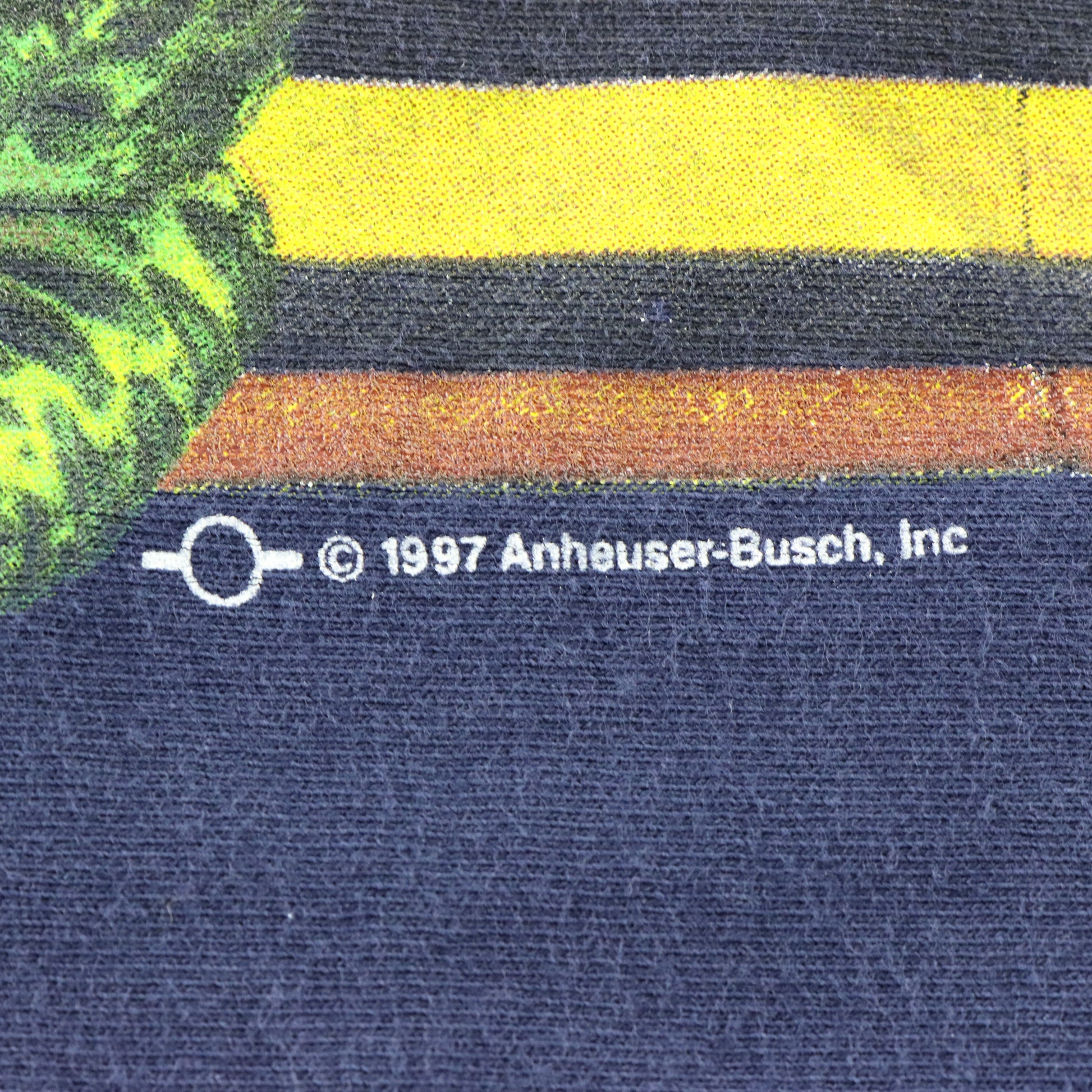 Vintage 1997 Budweiser Beer & Frogs "This Bud's For You!" Navy Single Stitch Tee USA Made (XL) Vintage Sole Melbourne