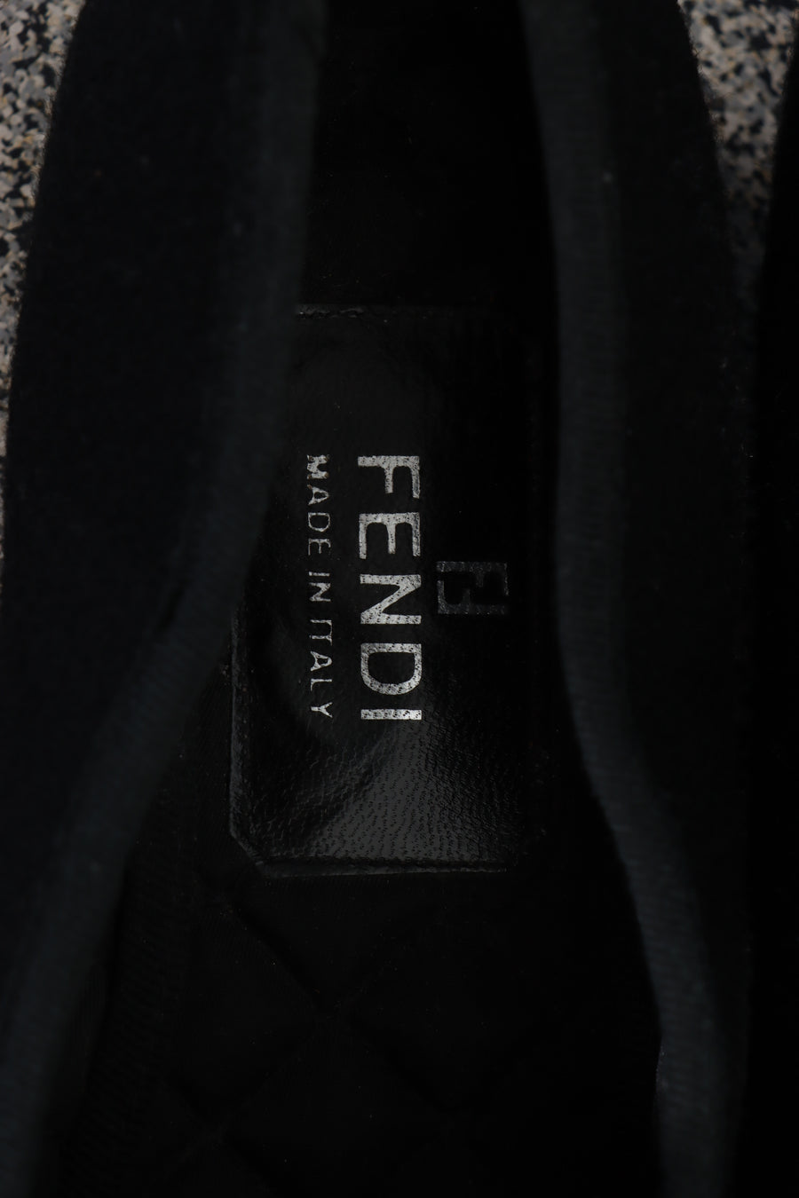 FENDI Embroidered Pointed Toe Felt Flats (8.5)