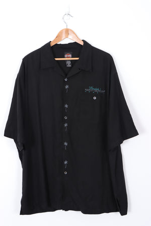 HARLEY DAVIDSON Honolulu Embroidered Short Sleeve Silk Blend Shirt (XXL)
