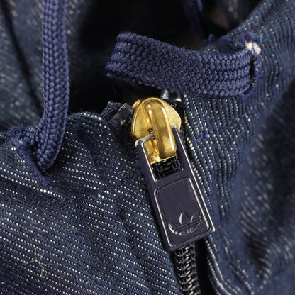 Vintage ADIDAS Gold Foil & Embroidered Logo Retro Blue Denim Hooded Jacket (S) Vintage Sole Melbourne