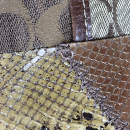 COACH Y2K F0893 Leopard Brown Canvas Patchwork Tote Bag