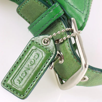 COACH 7461 Vintage Hampton Mini Demi Baguette Kelly Green Leather Bag