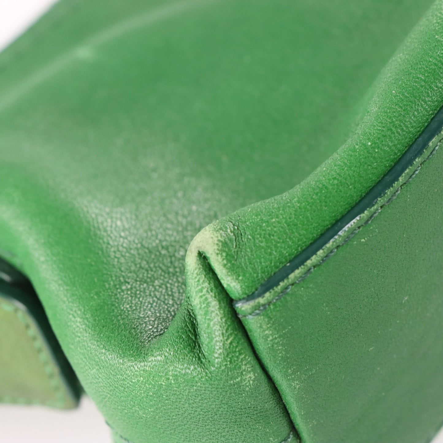 COACH 7461 Vintage Hampton Mini Demi Baguette Kelly Green Leather Bag