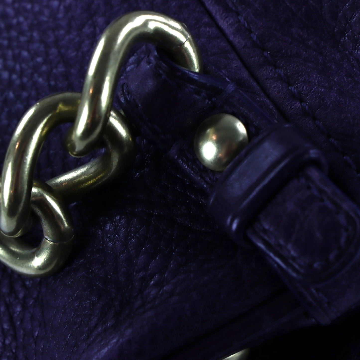 COACH Vintage Pebbled Leather 'Brooke' 14142 Hobo Purple & Gold Bag