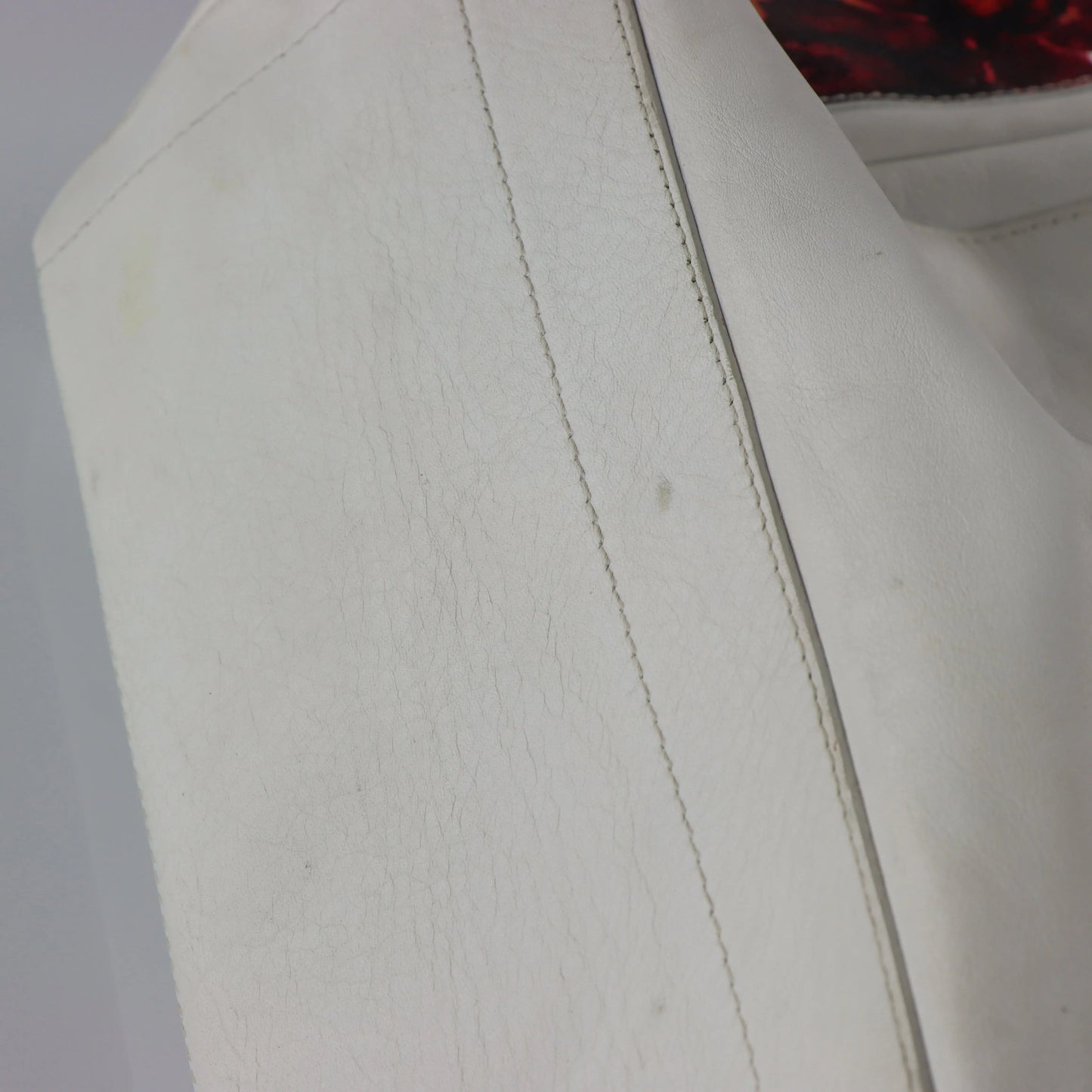 CAVALCANTI Italy Made Floral & White Leather Tote Bag