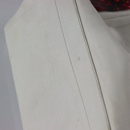 CAVALCANTI Italy Made Floral & White Leather Tote Bag