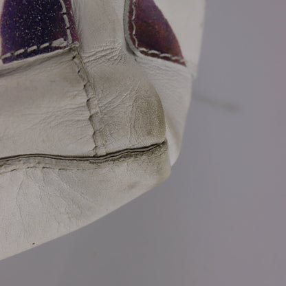 CAVALCANTI Italy Made Floral & White Leather Tote Bag