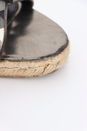 BURBERRY Nova Check Espadrille Wedged Heel Sandals (40)