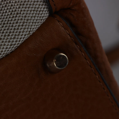 Vintage BURBERRY Leather & Check Canvas Maidstone Tote Bag