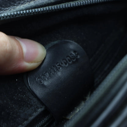 GUCCI Micro Logo Pebbled Leather Round Black Crossbody Bag