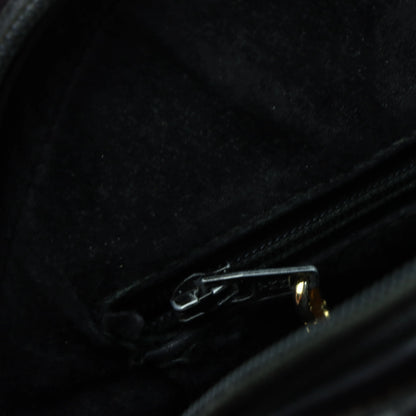 GUCCI Micro Logo Pebbled Leather Round Black Crossbody Bag