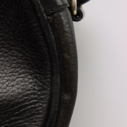 GUCCI Micro Logo Pebbled Leather Round Black Crossbody Bag