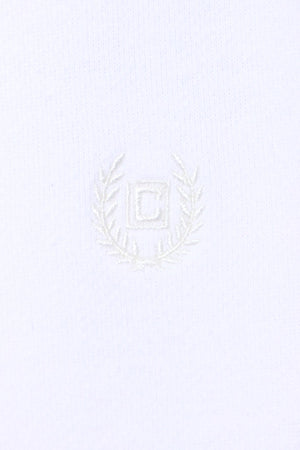 CHAPS RALPH LAUREN White Embroidered Crest Logo 'Sueded Fleece' Sweatshirt (L)