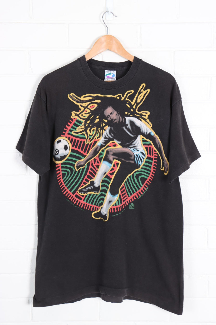 Vintage 1994 LIQUID BLUE Bob Marley Single Stitch Soccer Tee (XL) - Vintage Sole Melbourne