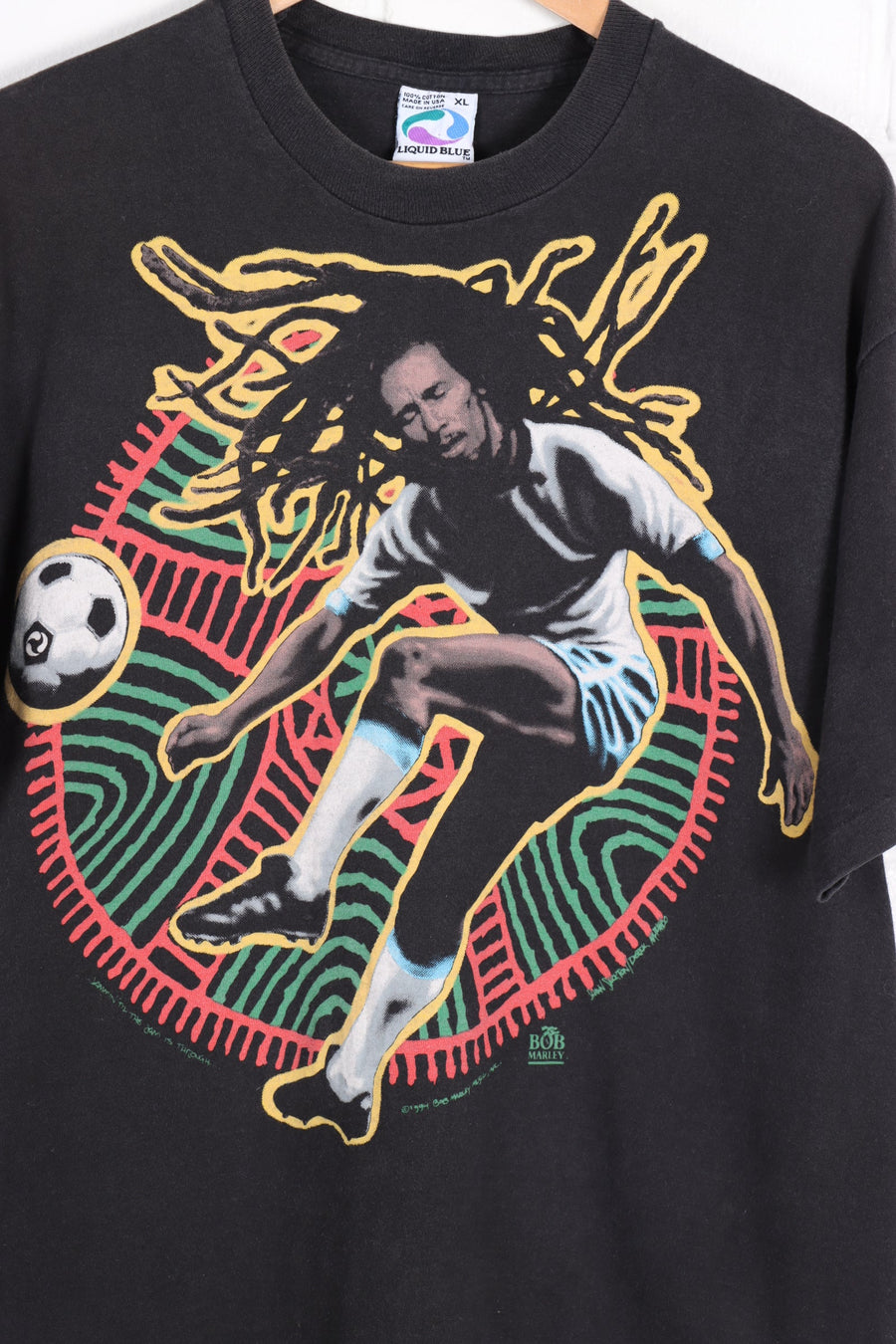 Vintage 1994 LIQUID BLUE Bob Marley Single Stitch Soccer Tee (XL) - Vintage Sole Melbourne