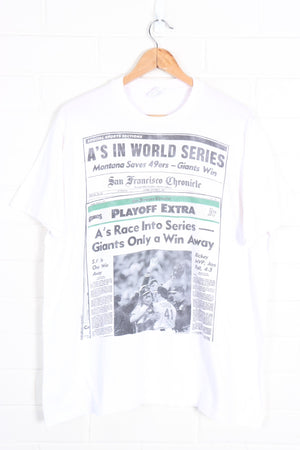 Vintage 1989 MLB Baseball San Fransico Chronicle Newspaper T-shirt (XL) - Vintage Sole Melbourne