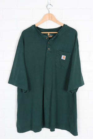 CARHARTT Forest Green 3/4 Button T-Shirt (4XL)