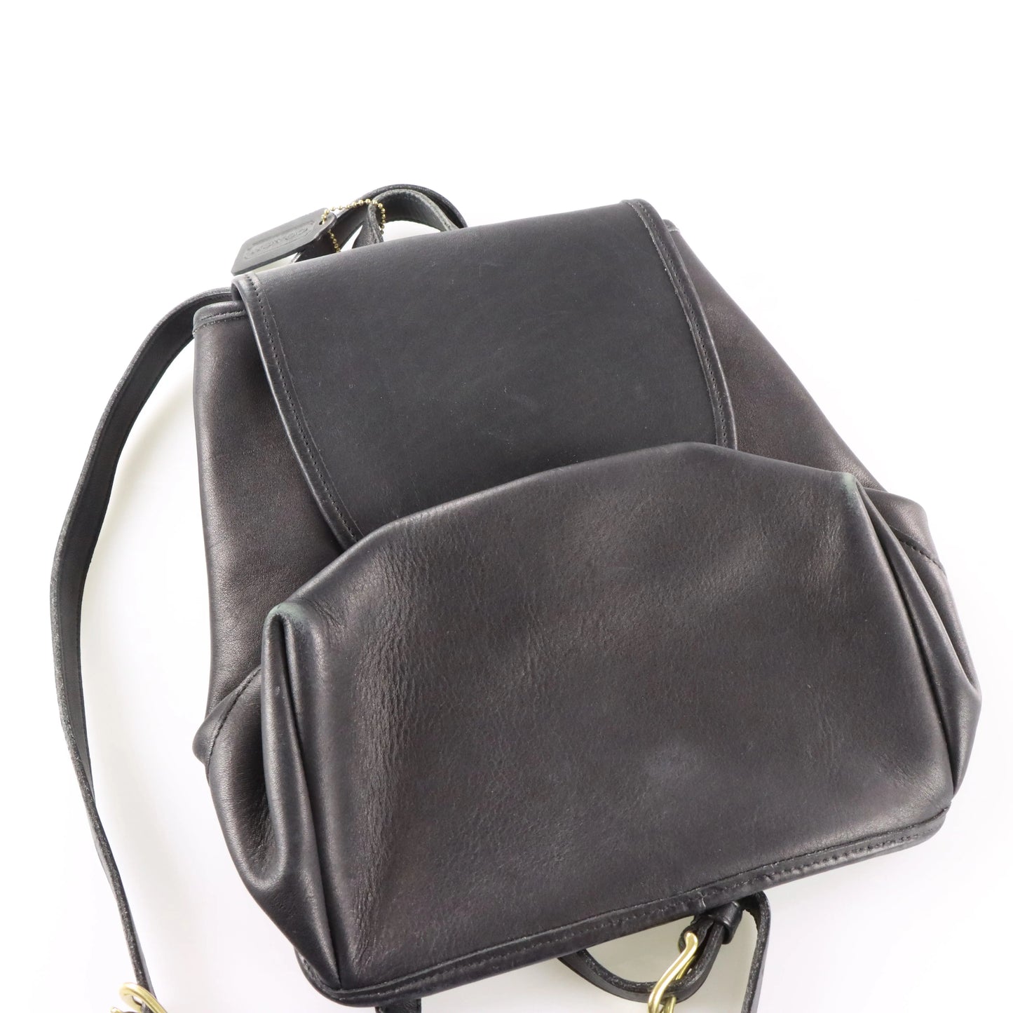 COACH 9791 Black Leather Turnlock Clasp Backpack USA Made